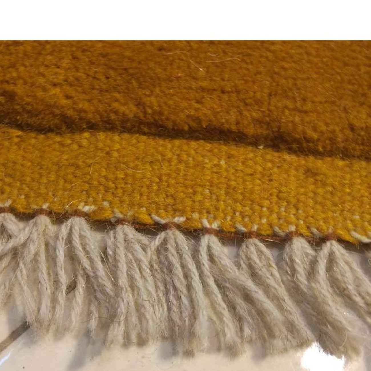 Genuine Handwoven Persian Geometric Gabbeh Rug – Checkered Orange Wool Blend