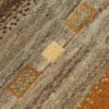 Genuine Handwoven Persian Geometric Gabbeh Rug - Striped Green Wool