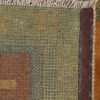 Genuine Handwoven Persian Geometric Gabbeh Rug - Striped Green Wool