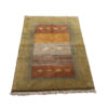 Genuine Handwoven Persian Geometric Gabbeh Rug - Striped Green Wool
