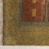 Genuine Handwoven Persian Geometric Gabbeh Rug - Striped Green Wool