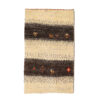 Genuine Handwoven Persian Striped Gabbeh Rug with Animal Motifs - Cream Wool