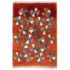 Handwoven Persian Geometric Gabbeh Rug - Brick Red Wool