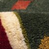 Original Handwoven Persian Geometric Gabbeh Rug in Maroon - Wool