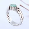 Persian Green Emerald Silver Ring For Men Handcrafted Model Ellipse