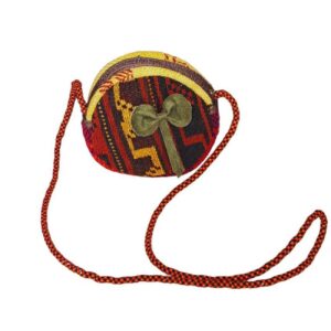 Kilim Crossbody Shoulder Bag with Authentic Ethnic Round Design