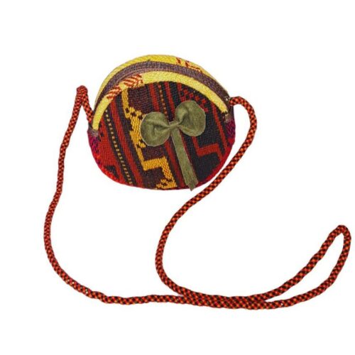 Kilim Crossbody Shoulder Bag with Authentic Ethnic Round Design