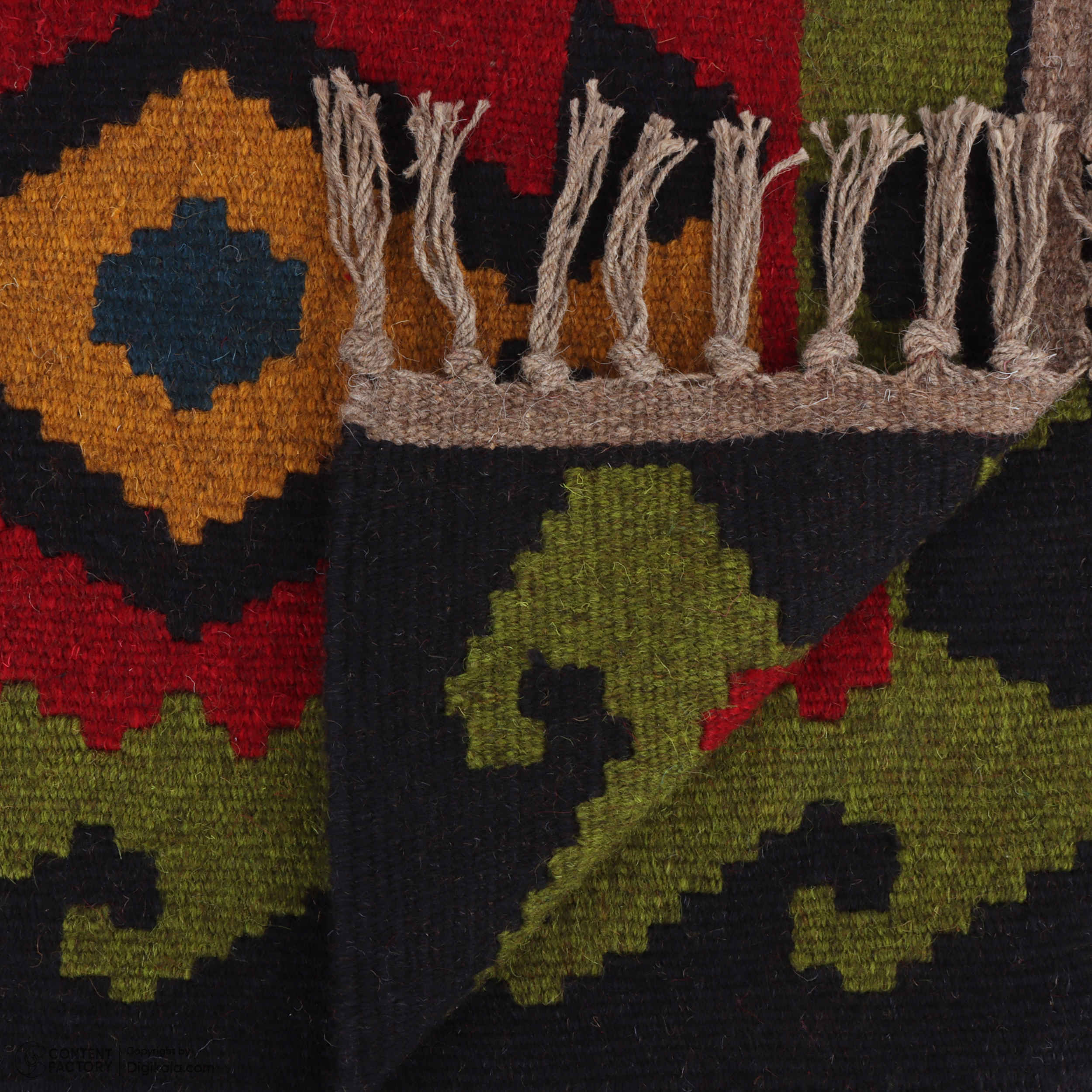 Red Qashqai Geometric Kilim Rug from Tehran – Handwoven Persian Wool