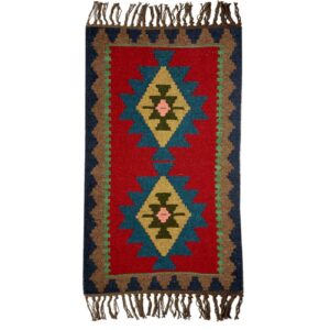 Geometric Qashqai Kilim Rug – Authentic Handwoven Persian Wool Craft