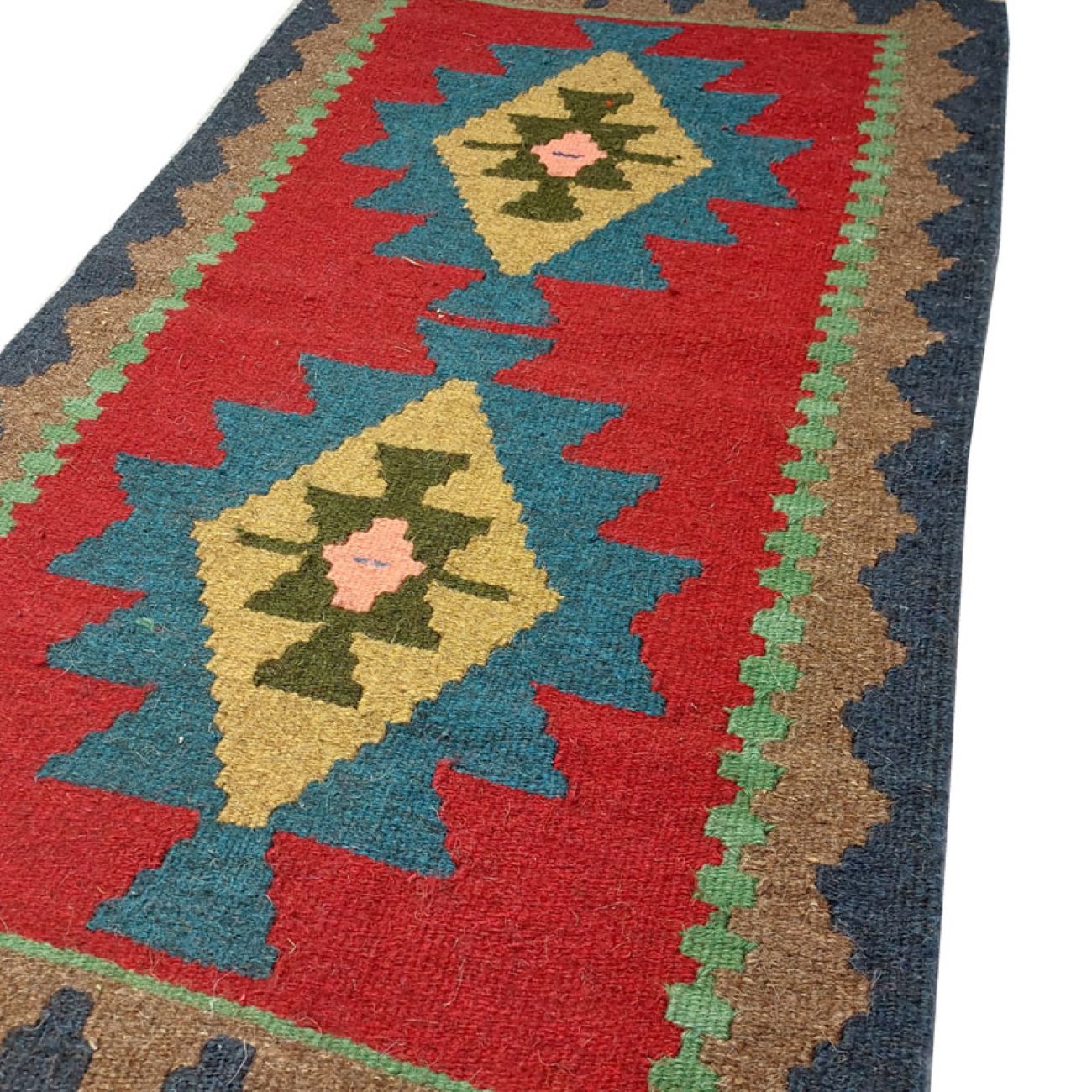 Geometric Qashqai Kilim Rug – Authentic Handwoven Persian Wool Craft