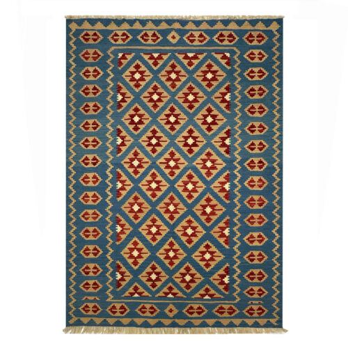 Fars Geometric Qashqai Kilim Rug - Handwoven Authentic Persian Wool