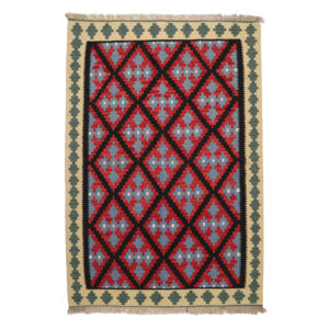 Fars Qashqai Geometric Kilim Rug – Traditional Handwoven Persian Wool