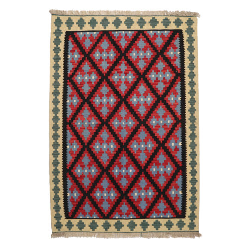 Fars Qashqai Geometric Kilim Rug - Traditional Handwoven Persian Wool