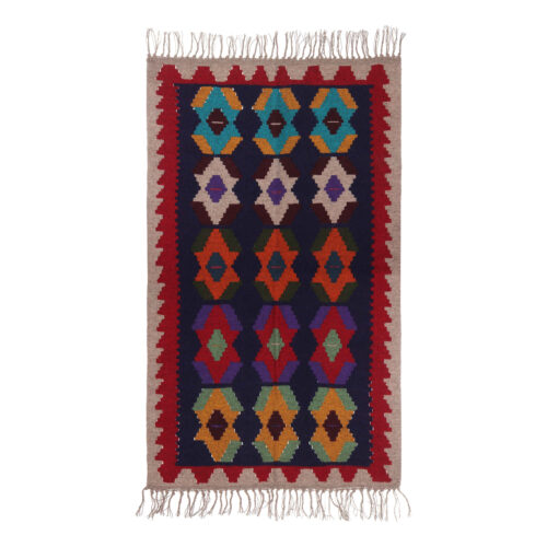 Tehran Geometric Kilim Rug - Traditional Handwoven Persian Wool Art
