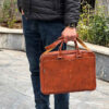 Persian Leather Briefcase for Office - Cube Model