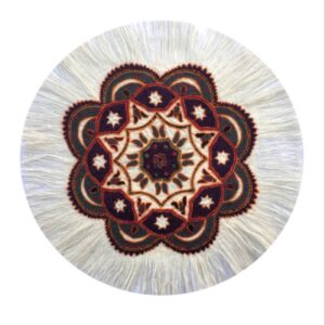 Persian Pateh Tablecloth in Kerman Embroidery Art Handcrafted Mandala