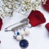 Safety Pin Brooch for Women with Agate Gemstone – Secret Model with Healing Properties