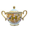 Victorian Porcelain Tea Set with Butterfly & Flower Pattern & Teapot and Saucer