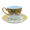 Victorian Porcelain Tea Set with Butterfly & Flower Pattern & Teapot and Saucer
