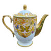 Victorian Porcelain Tea Set with Butterfly & Flower Pattern & Teapot and Saucer