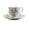 Victorian Porcelain Tea Set with Flower Pattern & Teapot and Saucer