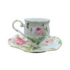 Victorian Porcelain Tea Set with Flower Pattern & Teapot and Saucer
