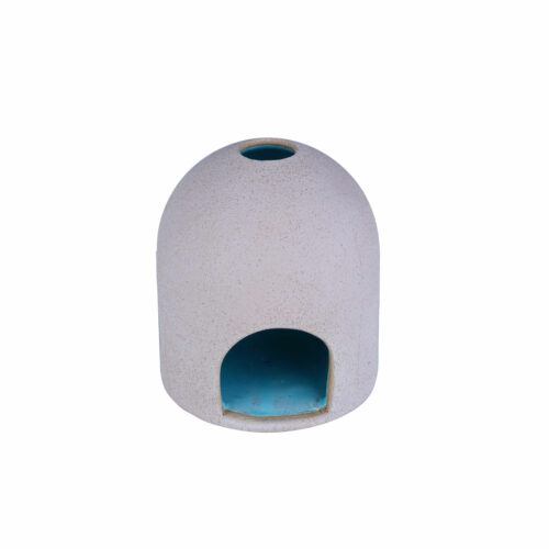 Handmade Persian Pottery Tealight Candle Holder, Round Dome Design, Decorative Tabletop Stand
