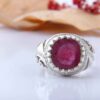 Persian Red Ruby Silver Ring Elegance for Men Handcrafted