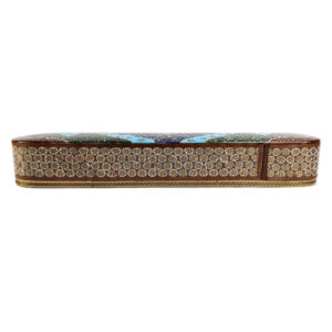 Persian Wooden Pencil Box Handcrafted with Khatamkari Art Azin