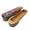 Persian Wooden Pencil Box Handcrafted Khatamkari with Flower & Bird Design