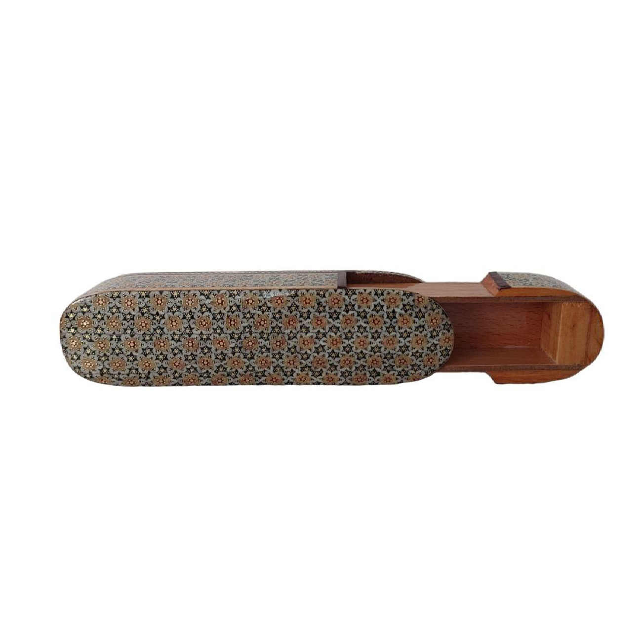 Persian Wooden Pencil Box Handcrafted with Khatamkari Art Bardia