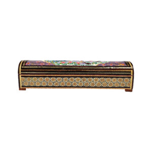 Persian Wooden Pencil Box Handcrafted Khatamkari in Birds & Flower Design