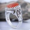 Persian Yemeni Aqeeq Silver Ring for Men Handcrafted
