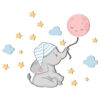 Removable Nursery Wooden Wall Stickers with Elephant Design