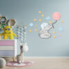 Removable Nursery Wooden Wall Stickers with Elephant Design