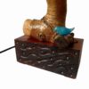 Rustic Wooden Table Lamp Natural Handcrafted with Bird Design
