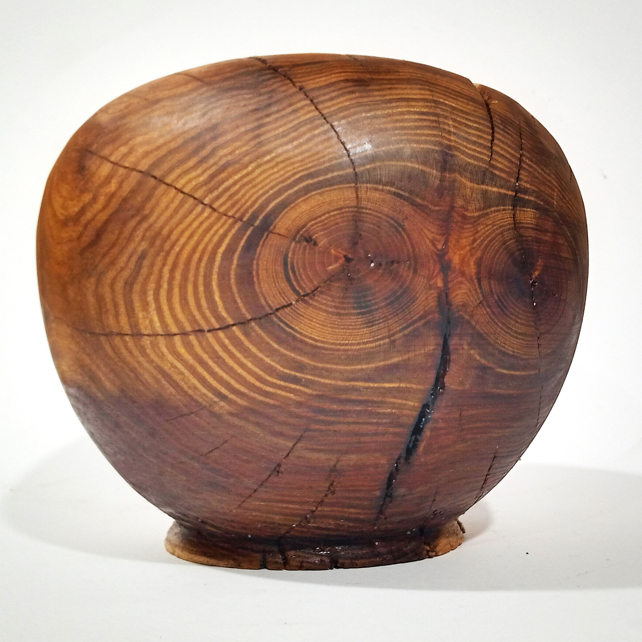 Set of Handcrafted Decorative Wooden Vases, Made from Natural Solid Blackberry Wood with a Minimalist Bulbous Shape