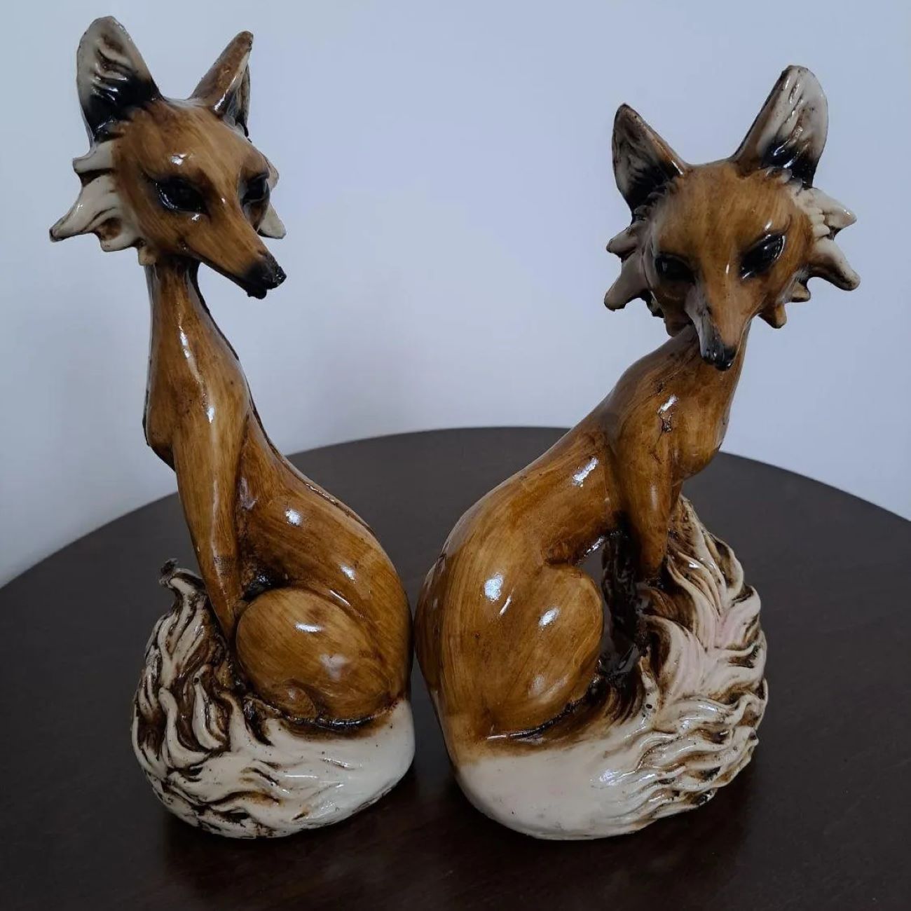 Set of 2 Animal Fox Figurines Decorative – Realistic Creature Art