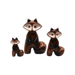 Set of 3 Fox Figurines Decorative – Realistic Miniature Figurines