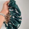 Silk Satin Bonnet Luxury Night Sleep Cap for Women in Feather Motifs Design