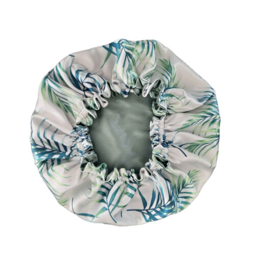 Women's Silk Satin Bonnet with Hawaiian Design for Sleep