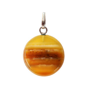 Silver Necklace Pendant with Mineral Agate Gemstone