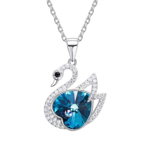 Silver Swan Pendant Necklace for Women – Bird Design