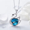 Silver Necklace with Swan Design for Women