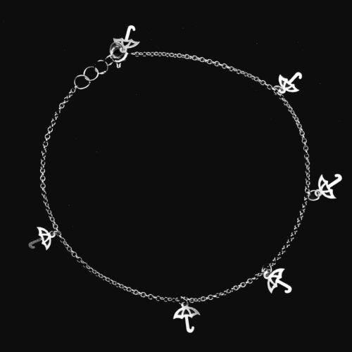 Steel Anklet for Women with Silver Umbrella Design