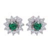 Steel Stud Earrings for Women with Quartz Gemstone