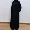 Stylish Loose Fit Abaya for Muslim Women in Black Crepe Fabric