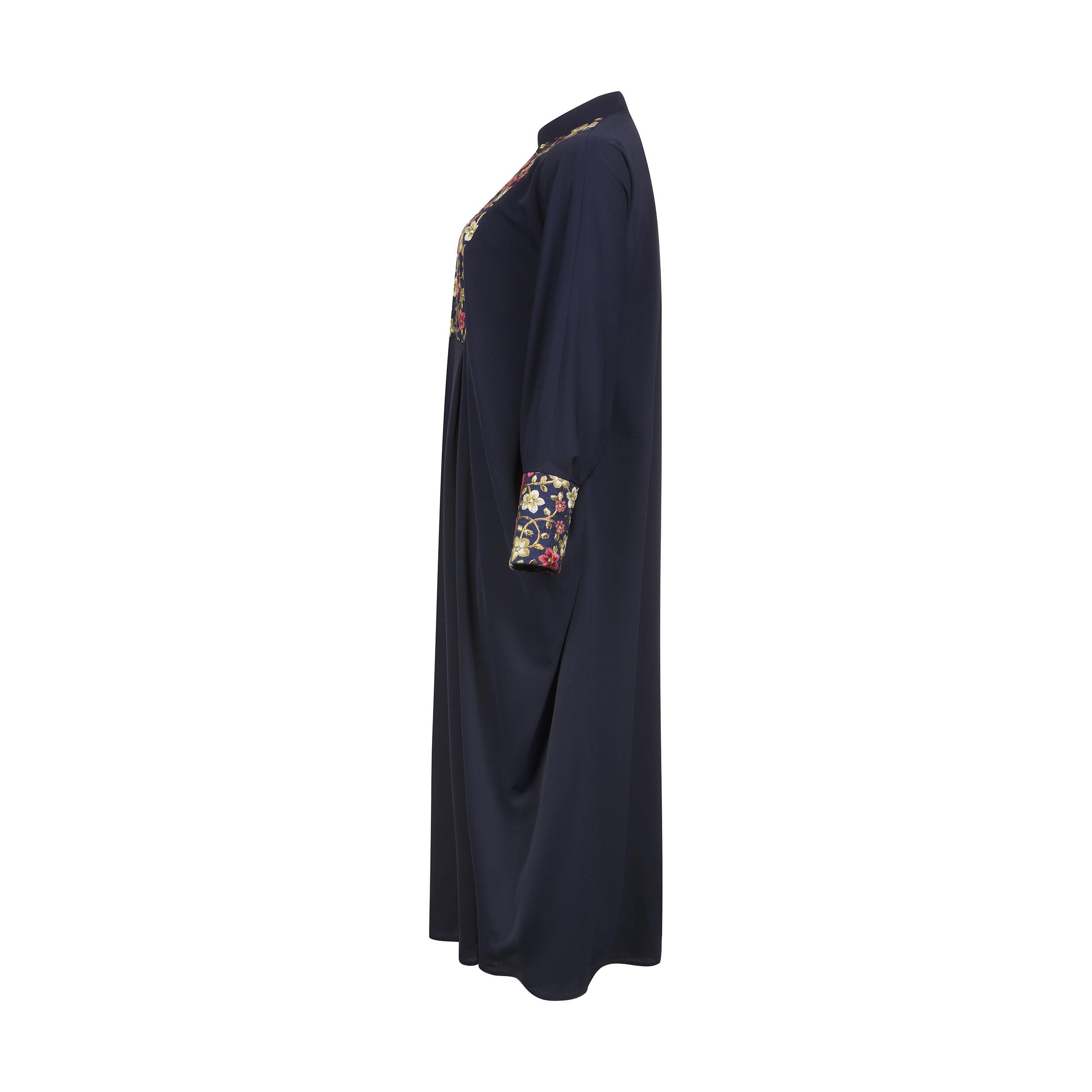 Stylish Loose Fit Abaya for Muslim Women with Floral Design