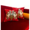 Velvet Cushion Cover One-Sided - Flower Vase Design (Set of 2)