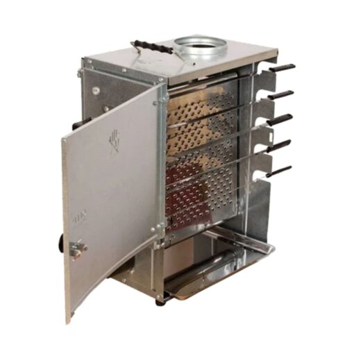Vertical Kebab Gas Grill Burner - Automatic Rotating with 20-Skewer Stand